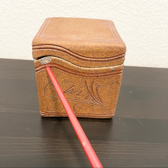 Antique Other Antique Handmade Ceramic Pottery Box With Lid From